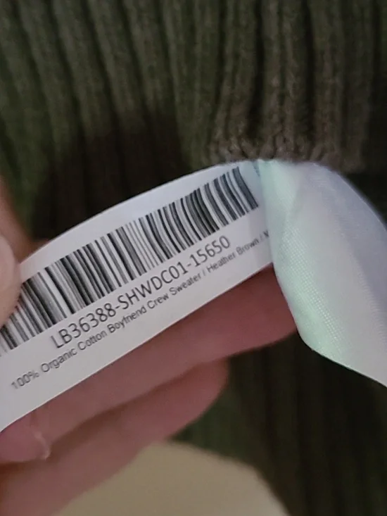 Quince Boyfriend Crew 100%Organic Cotton Sweater Heather Brown - Picture 9 of 16